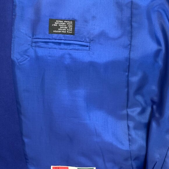 BENDETTI ITALIAN BLAZER - CASHMERE RAYON / POLYESTER ROYAL BLUE 4B - 42R 44R - Picture 9 of 12